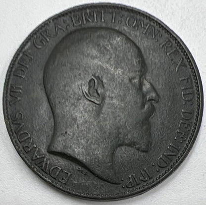1902 Edward VII Half-Penny | British Copper Coin | Fine Collectable Grade | a968