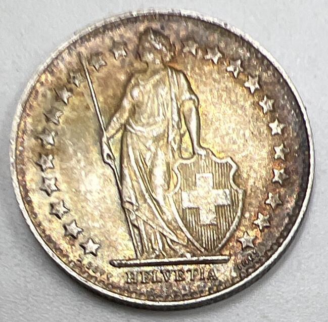 1945 Half 1/2 Franc | Swiss Silver Coin | Very Fine Grade | a940