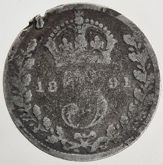 1891 Victoria Threepence Silver Coin | Collectable Grade | a9317