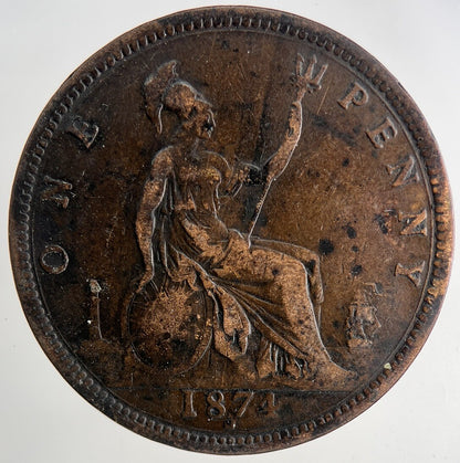1874-H Victoria One Penny Coin | Fine Collectable Grade | a9205