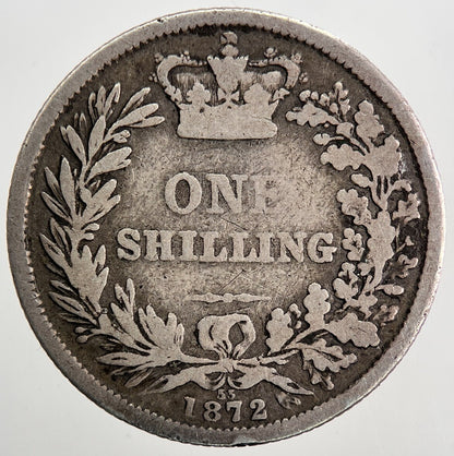 1872 Victoria Shilling Silver Coin | Collectable Grade | a9076