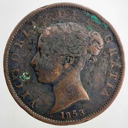 1853 Victoria Half-Penny Coin | Fine Collectable Grade | a9400