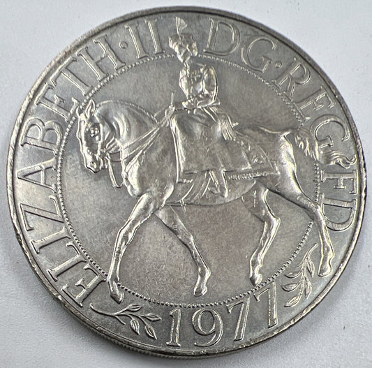 1977 Elizabeth Silver Jubilee Crown British Coin | Fine Collectable Grade | a994