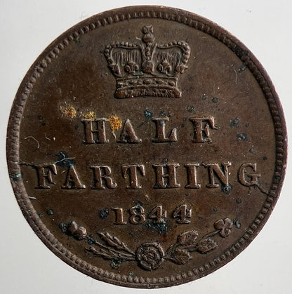 1844 Victoria Half Farthing Coin | Very Fine Grade | a9289