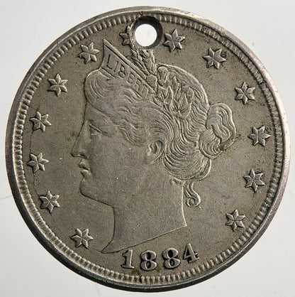 1884 US USA Liberty 5 V Cent Coin | Very High Grade | a9361