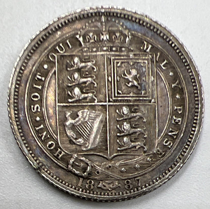 1887 Victoria Sixpence | British Silver Coin | Very Fine Grade | a941