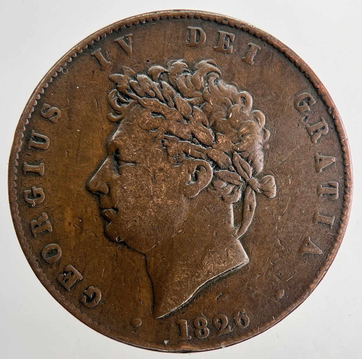 1826 George IV Half-Penny Coin | Fine Collectable Grade | a9436