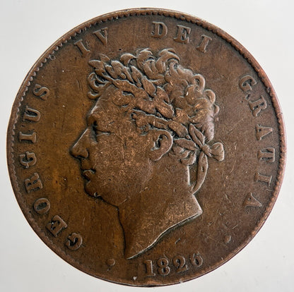 1826 George IV Half-Penny Coin | Fine Collectable Grade | a9436
