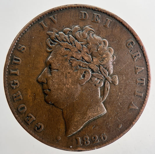 1826 George IV Half-Penny Coin | Fine Collectable Grade | a9436