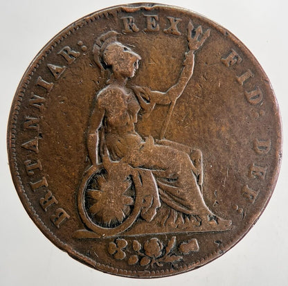 1826 George IV Half-Penny Coin | Fine Collectable Grade | a9436