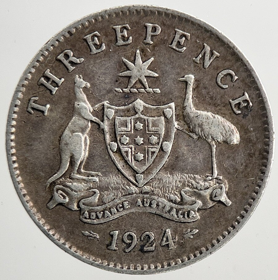 1924 Australia Threepence Silver Coin | Fine Collectable Grade | a9312