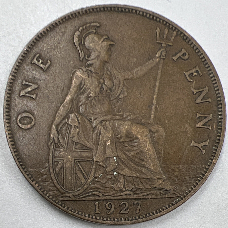 1927 George V One Penny | British Copper Coin | Fine Collectable Grade | a967