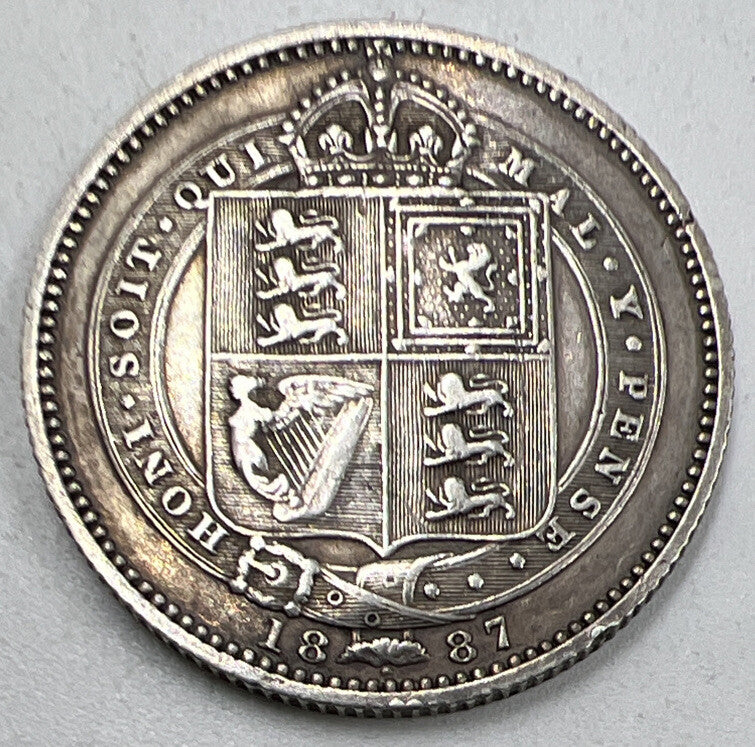 1887 Victoria Shilling | British Silver Coin | Fine Collectable Grade | a929