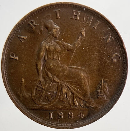 1884 Victoria Farthing Coin | Very Fine Grade | a9412