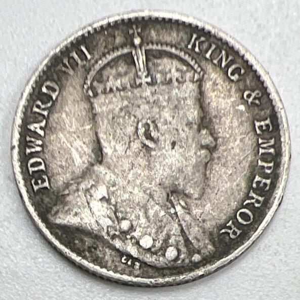 1909 Ceylon 10 Cents Silver Coin | Collectable Grade | a992