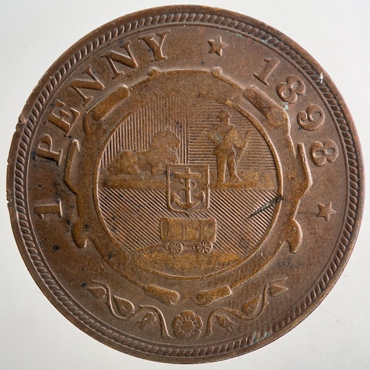 1898 South Africa One Penny Coin | Fine Collectable Grade | a9345