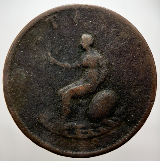 1799 George 3rd III Half-Penny British Coin | Worn Grade