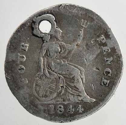 1844 Victoria Groat Four-Pence Silver Coin | Collectable Grade | a9321