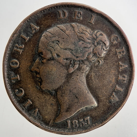 1857 Victoria Half-Penny Coin | Fine Collectable Grade | a9399