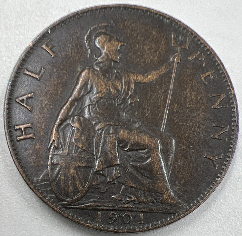 1901 Victoria Half-Penny | British Copper Coin | Collectable Grade | a964