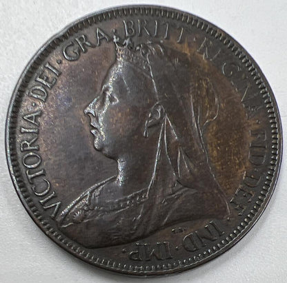 1901 Victoria Half-Penny | British Copper Coin | Collectable Grade | a964