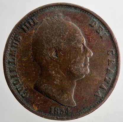 1834 William IV Half-Penny Coin | Fine Collectable Grade | a9438
