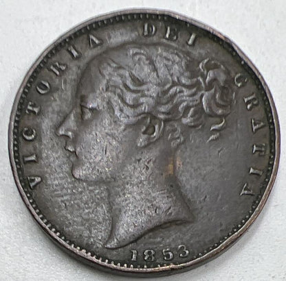 1853 Victoria Farthing | British Copper Coin | Collectable Grade | a988