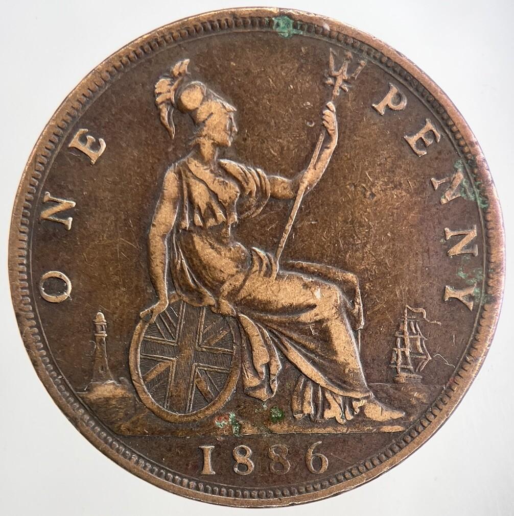 1886 Victoria One Penny Coin | Fine Collectable Grade | a9100