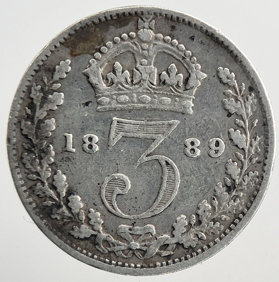 1889 Victoria Threepence Silver Coin | Fine Collectable Grade | a9316