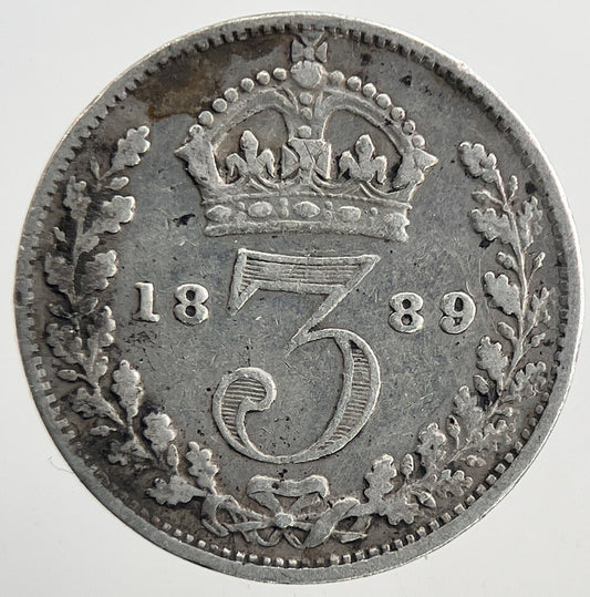 1889 Victoria Threepence Silver Coin | Fine Collectable Grade | a9316