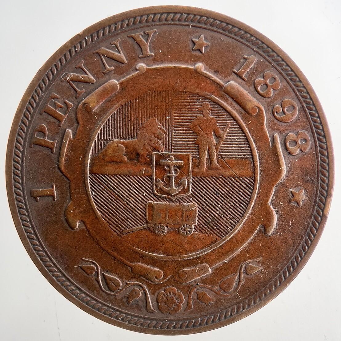 1898 South Africa One Penny Coin | Very High Grade | a9343