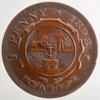 1898 South Africa One Penny Coin | Very High Grade | a9343