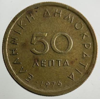 1976 Greece 50 Lepta Coin | Fine Collectable Grade