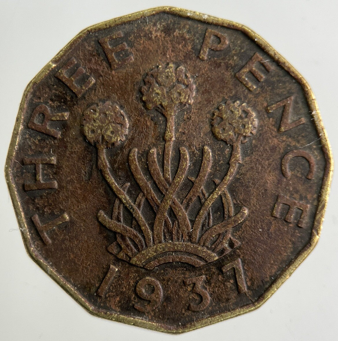 1937 George VI Brass Threepence Coin | Fine Collectable Grade