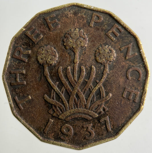 1937 George VI Brass Threepence Coin | Fine Collectable Grade