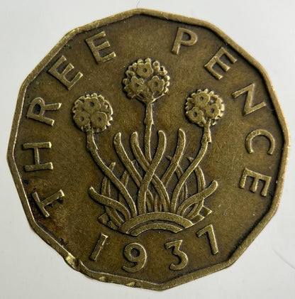 1937 George VI Brass Threepence Coin | Fine Collectable Grade