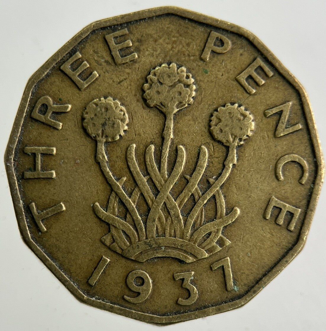 1937 George VI Brass Threepence Coin | Fine Collectable Grade