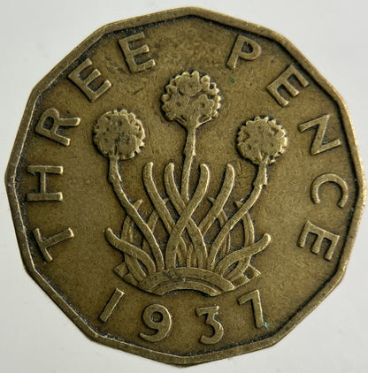 1937 George VI Brass Threepence Coin | Fine Collectable Grade