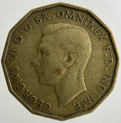 1937 George VI Brass Threepence Coin | Fine Collectable Grade