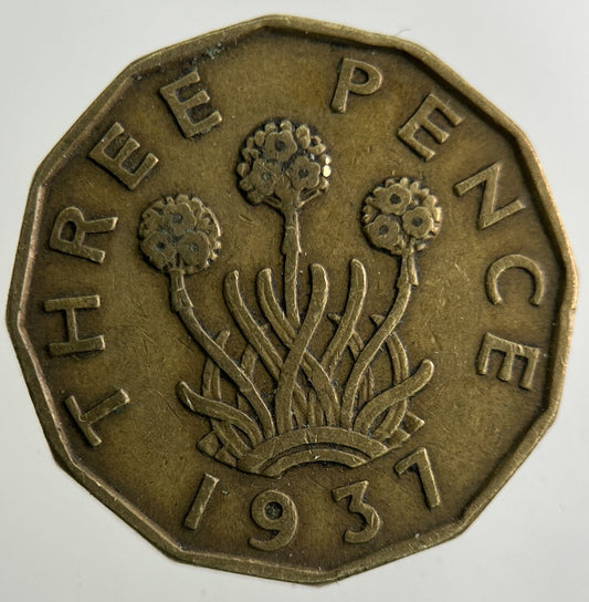 1937 George VI Brass Threepence Coin | Fine Collectable Grade