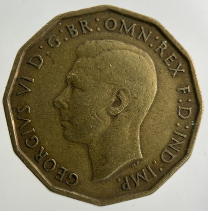 1937 George VI Brass Threepence Coin | Fine Collectable Grade