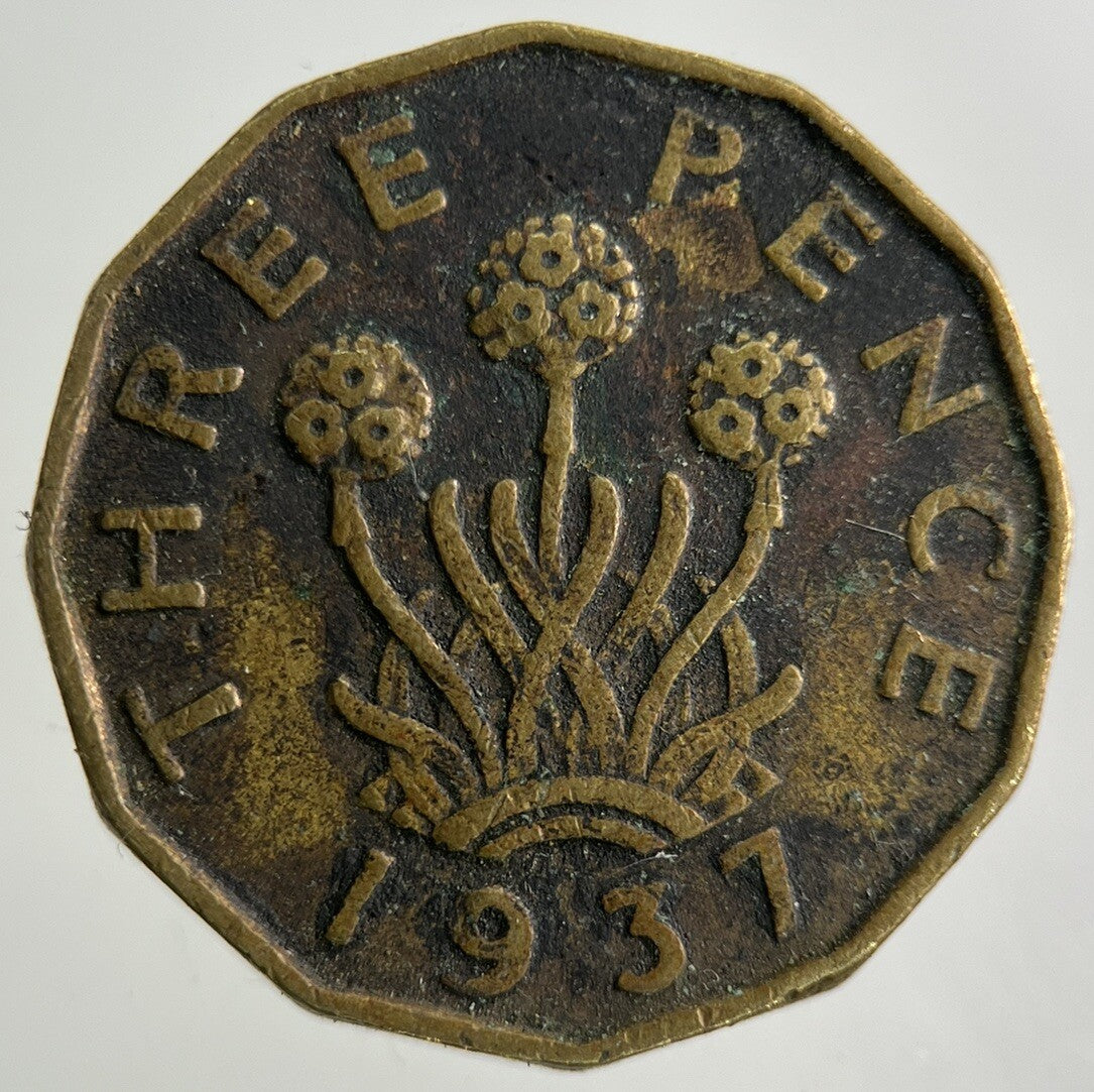 1937 George VI Brass Threepence Coin | Fine Collectable Grade