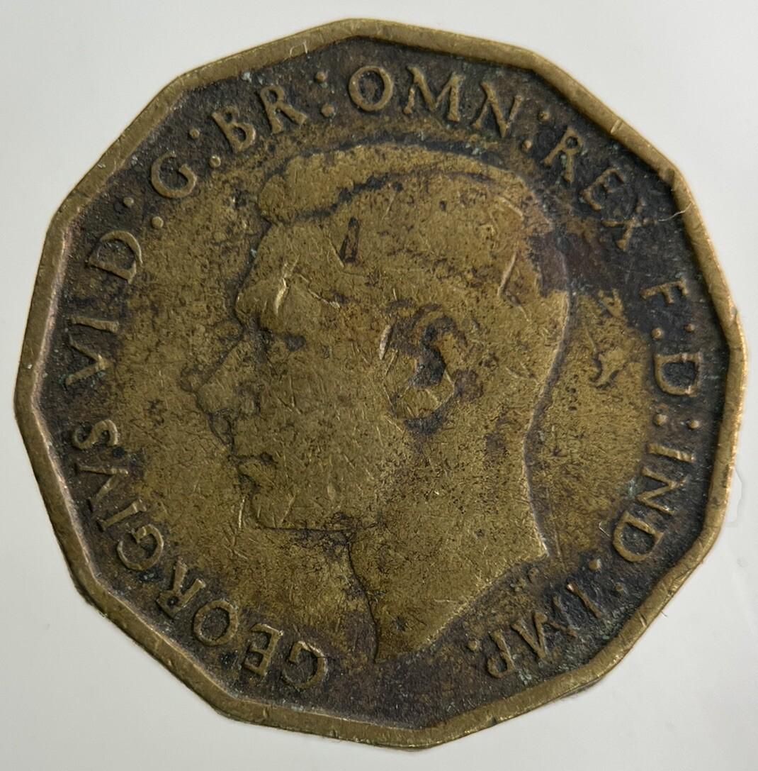 1937 George VI Brass Threepence Coin | Fine Collectable Grade