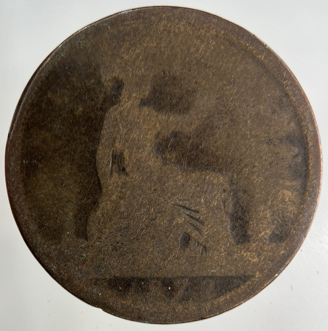 1872 Victoria One Penny Coin | Worn Grade