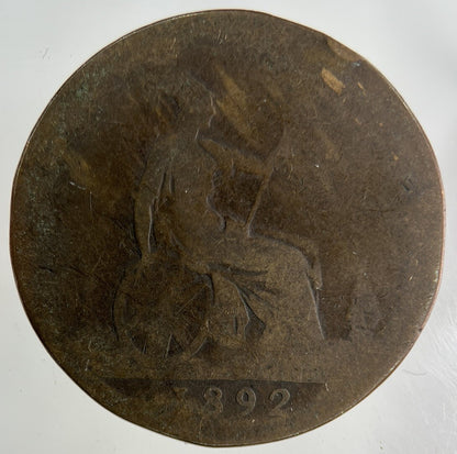1892 Victoria One Penny Coin | Fair Grade