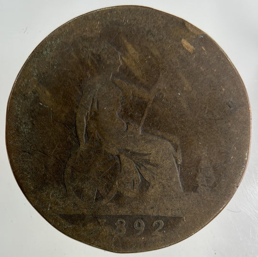 1892 Victoria One Penny Coin | Fair Grade