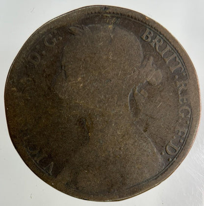 1892 Victoria One Penny Coin | Fair Grade