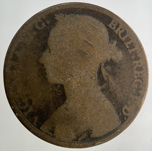 1883 Victoria One Penny Coin | Worn Grade