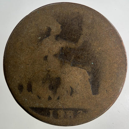 1883 Victoria One Penny Coin | Worn Grade