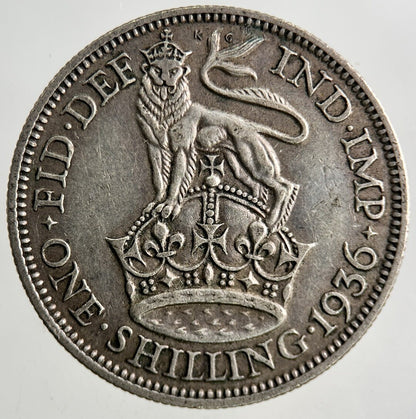 1936 George V Silver Shilling Coin | Fine Collectable Grade